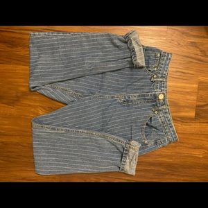 Striped blue mom jeans